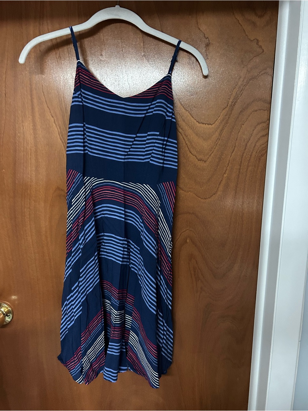 Old Navy Navy Dress with Pink and Light Blue Stripes